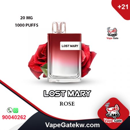 JDI LOST MARY ROSE 20 MG 1000 PUFFSجي دي آي لوست ماري روز 20 مجم 1000 مزة