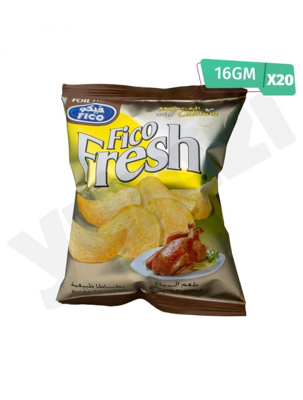 FICO FRESH NATURAL POTATO CHIPS فيكو بطاطا طبيعية بنكهه الدجاج 15 جرام