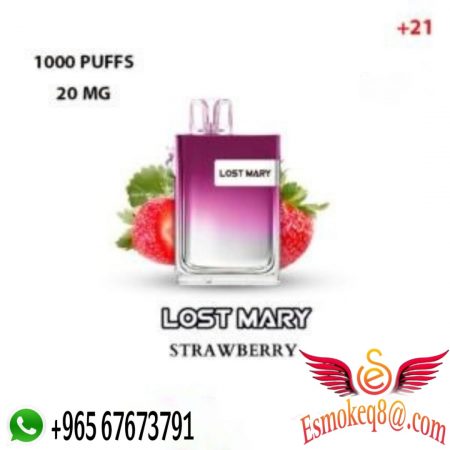 JDI LOST MARY LUX 1000 PUFFS 2 %NICOTINE FLAVOR STRAWBERRY سجائر الكترونية جي دي اي لوست ميري لوكس  1000سحبة 2% نكوتين بنكهة الفراولة