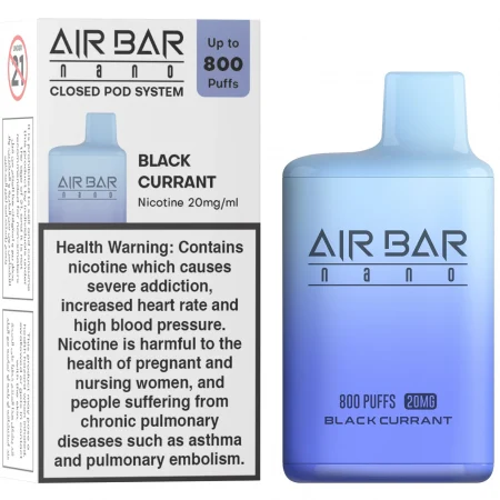 AIR BARBLACK CURRANT  20 MG 800 PUFFS سجائر الكترونية اير بار  بنكهه شجرة عنب الثلعب