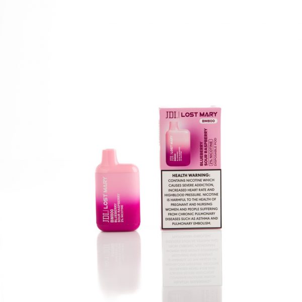 JDI LOST MARY 800 PUFFS 2 %NICOTINE FLAVOR BLUEBERRY SOUR RASPBERRY  سجائر الكترونية جي دي اي لوست ميري 800 سحبة 2% نكوتين بنكهة التوت الحامض