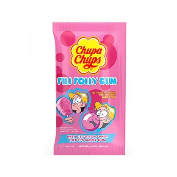 Chupa Chuqs Fili Folly Gum Strawberry 11 G علكه بالون بنكهه الفاكهه