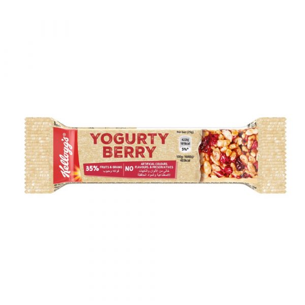 Kelloggs Yogurty Berry 25G لوح حبوب مع توت بري مجفف ومركز