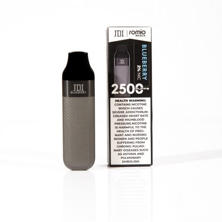 JDI ROMIO MARCH 2500 PUFFS 2%NICOTINE FLAVOR BLUEBERRY سجائر الكترونية جي دي اي روميو 2500 سحبة 2% نكوتين بنكهة التوت