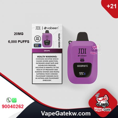 JDI VABEEN GRAPE 6000 PUFFS 45GM سجائر الكترونية جي دي اي فابين عنب 45 نيكوتين 6000 سحبة