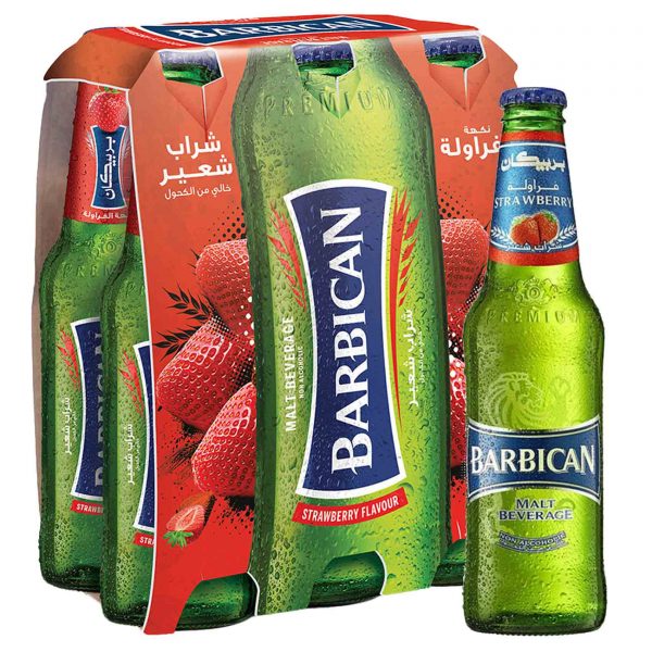BARBICAN STRAWBERRY بربيكان  شراب شعير غازي بنكهه الفراوله 325 مل