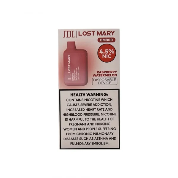 JDI LOST MARY BM800 RASPBERRY WATERMELON 4.5%  جي دي اي لوست ميري 800 مزه بنكهه راسبيري وبطيخ
