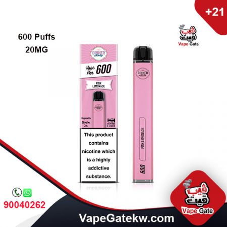 Dinner - Vape pen Plus PINK LEMONADE 20MG زكارة الكترونية دينر ليدي بينك ليموناضة 600 مزة 20 مجم