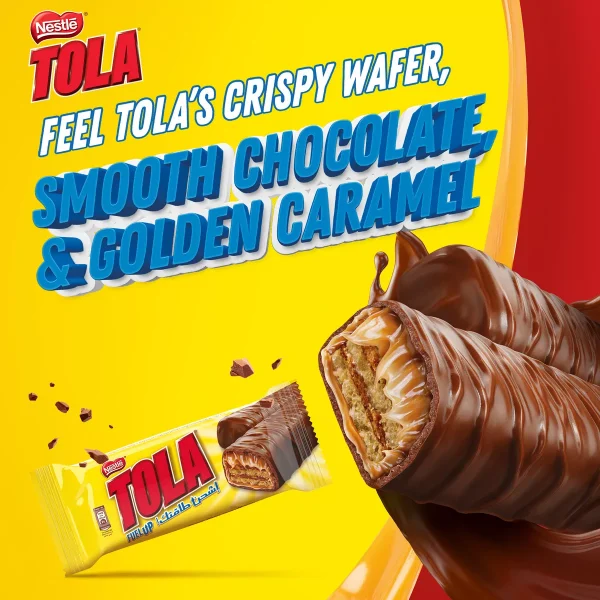 NESTLE TOLA 15G توله ويفر هش مغطى بالكراميل وشوكولاته الحليب