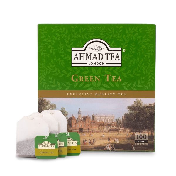 AHMAD TEA GREEN TEA 100 TEA BAGSشاي أحمد شاي اخضر 100 كيس شاي