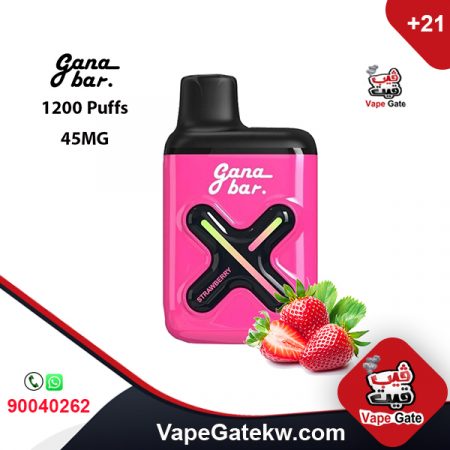 GANA  BAR STRAWBERRY 10pcs جانا بار ستروبري 20 نيكوتين 1200 سحبة شد 10