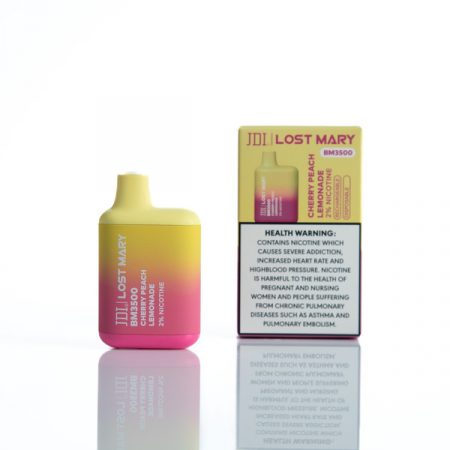 JDI LOST MARY CHERRY PEACH LEMONADE 3500 BM 4.5% سجائر الكترونية جي دي اي لوست ماري شيري بيش ليموناده 45نيكوتين 3500 مزة