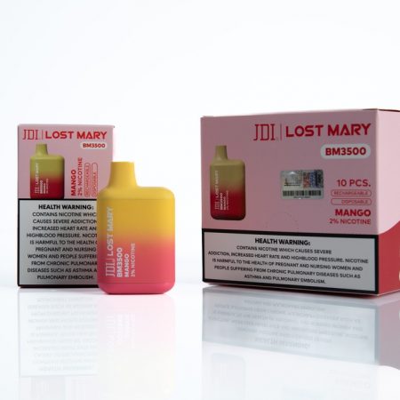 JDI LOST MARY MANGO 45%BM3500 سجائر الكترونية لوست ماري بي ام 3500 سحبة مانجو 45 مغ
