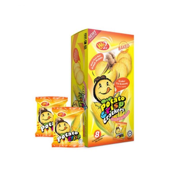 WIN2 POTATO CRISP CRACKERS SWEET CORN FLAVOUR 20 G رقايق البطاطس المقرمشه بنكهه الذرة الشامية