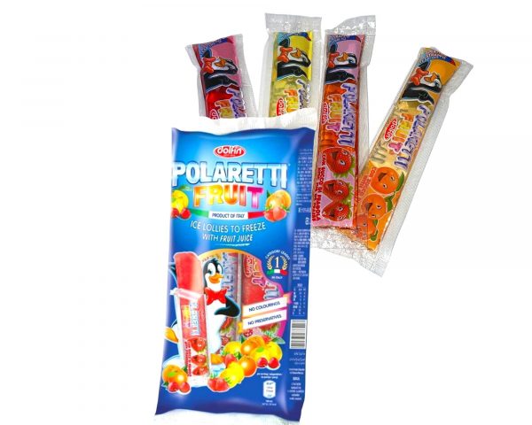 DOLFIN POLARETTI FRUIT ICE LOLLIES TO FREEZE WITH FRUIT JUICE  شراب بنكهه الفواكه  اللون أزرق