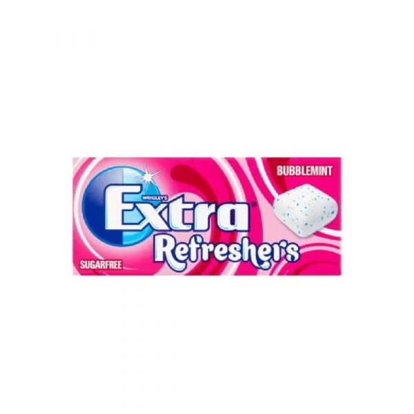 EXTRA REFRESHERS BUBBLEMINT FLAVOR 15.6G  مكعبات علكة أكسترا بنكهة الفواكه والنعناع