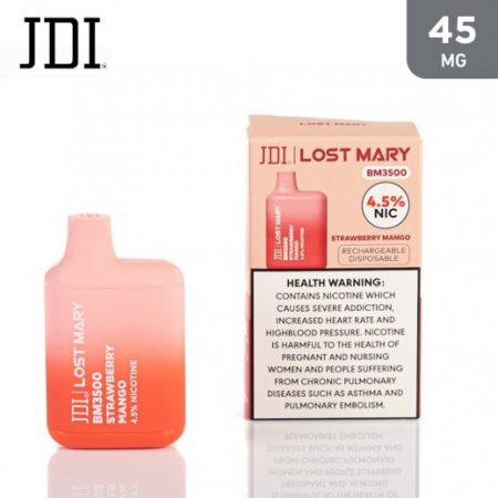 JDI STRAWBERRY MANGO 45%BM3500 سجائر الكترونية جي دي آي - فاب لوست مارى بالفراولة والمانجو 3500 سحبة  45 نوكوتين