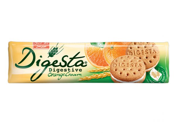 SHIRIN ASAL DIGESTA DIGESTIVE ORANGE CREAM 140 G  شرين عسل  دايجستا بسكويت برتقال بالكريمة