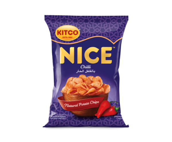 KITCO NICE CHILLI 26 G كتكو – نايس – رقايق البطاطس الطبيعية بنكهه بالفلفل الحار